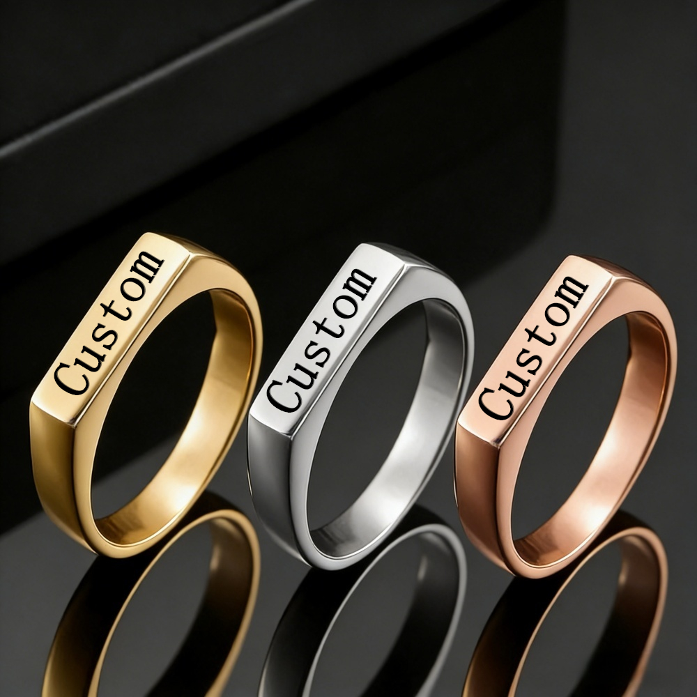 Women Accessories Logo - Personalizowane pierścionki ze stali nierdzewnej z