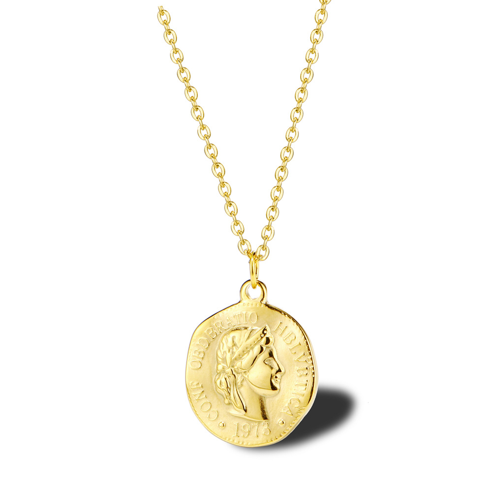 Coin Necklace Delicate - Delikatny naszyjnik damski ze stali nierdzewnej