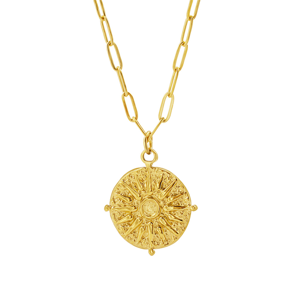 Coin Necklace Delicate - Naszyjnik z zawieszką w kształcie okrągłego