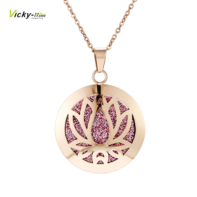 Women'S Essential Accessories - Naszyjnik z lotosem Aromaterapia Dyfuzor olejków