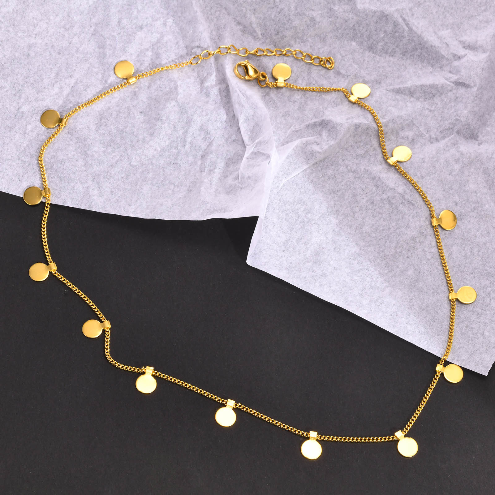 Coin Necklace Delicate - Delikatny naszyjnik z wieloma monetami dla