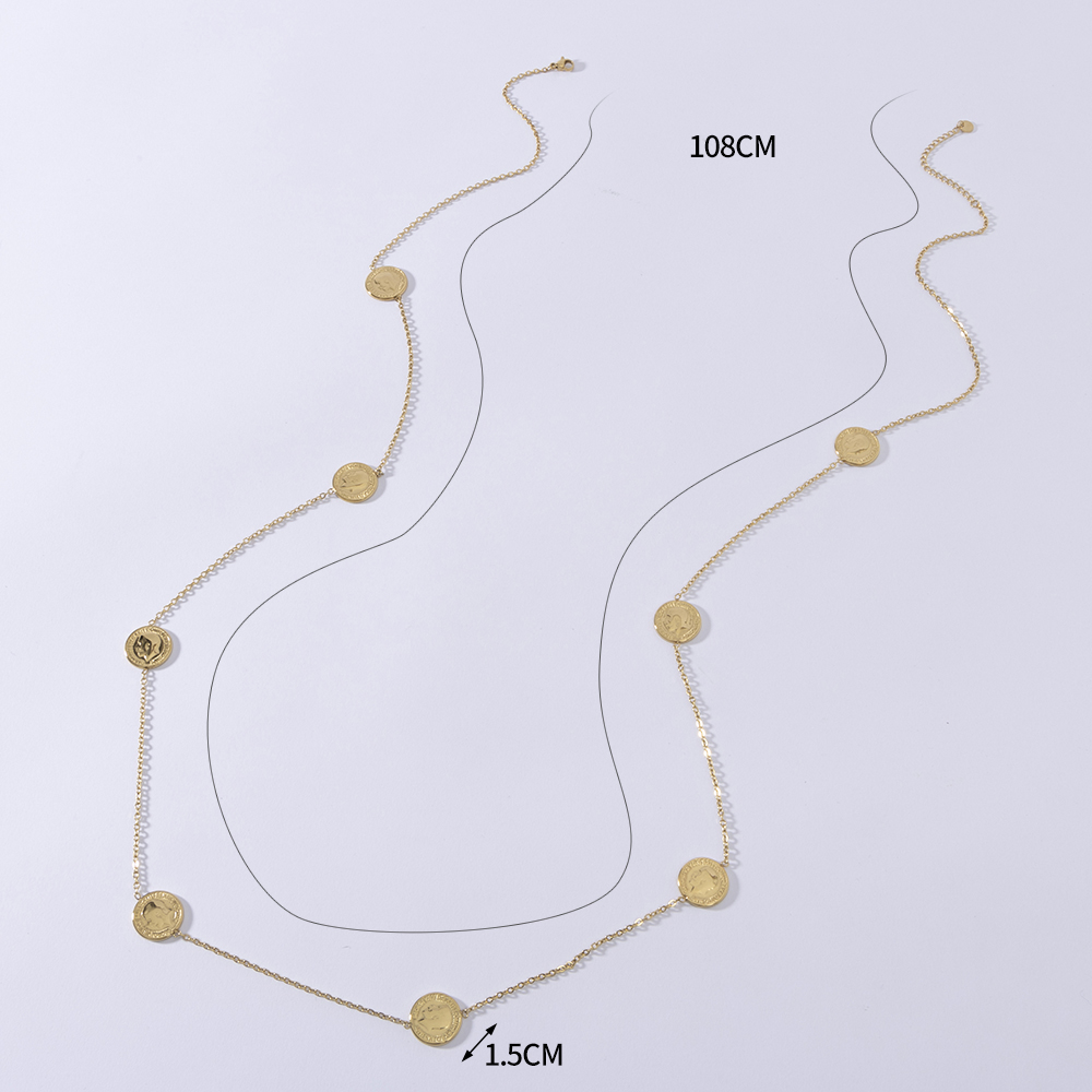 LUIZADA Modny naszyjnik ze sta – Coin Necklace Delicate recenzja i cena