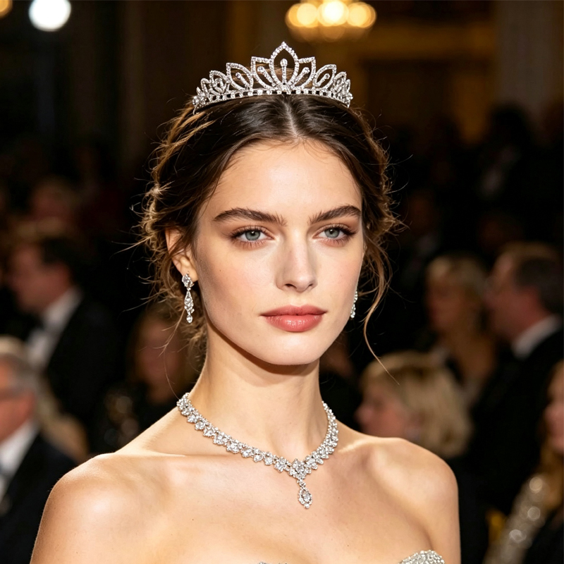 Srebrna Korona z Błyszczącymi  – Women'S Wedding Accessories recenzja i cena