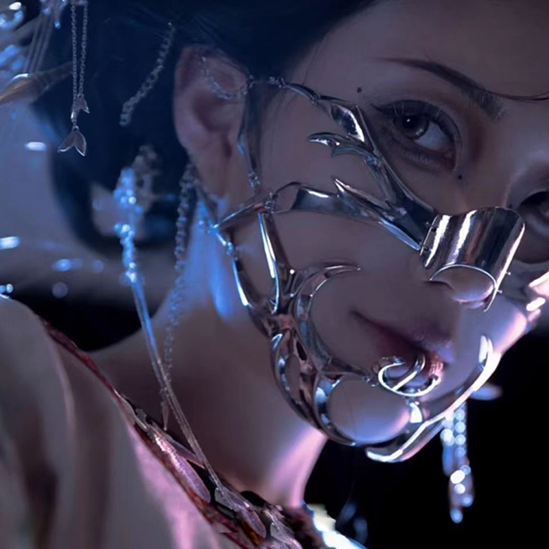 Maska cyberpunkowa 2025, metal – Women Accessories Chain recenzja i cena